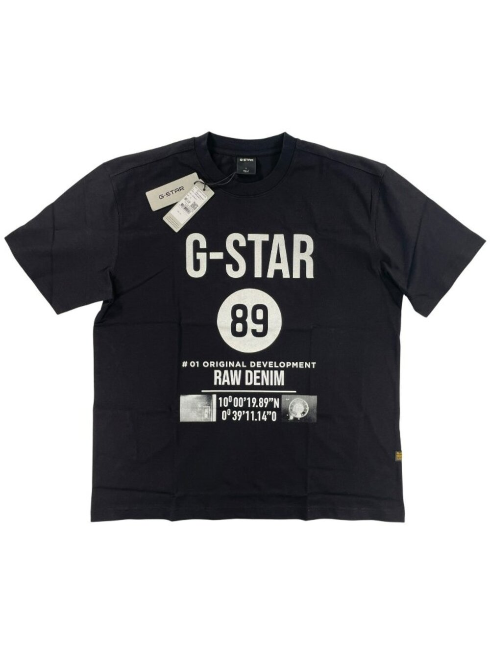 G-Star Raw Denim Relaxed Streetwear Tee Black Graphic Men's Size L MSRP $70 NEW
